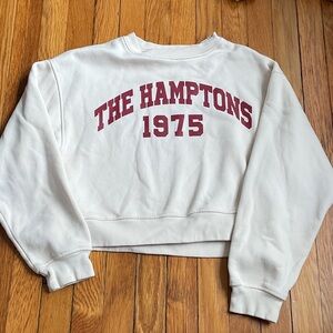 Zara White Sweatshirt with Red Print